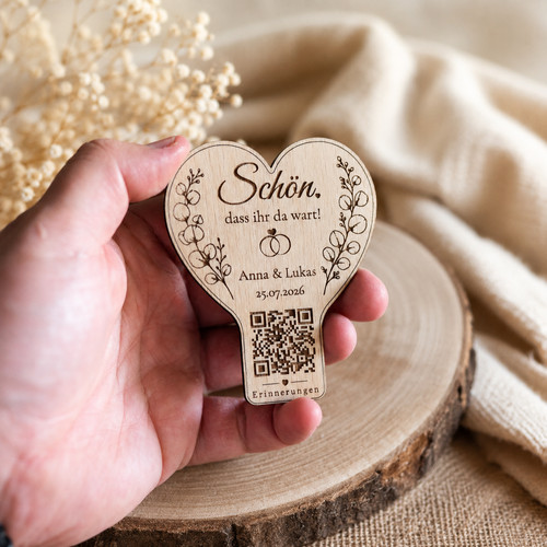 Hochzeitsmagnet code holz - , qr