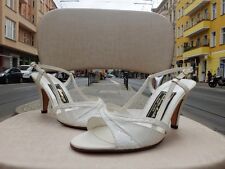 BERGER exclusive Modelle Pumps Sandaletten Weiß Leder 80er True VINTAGE 80s