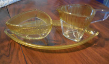 Sahneset Milch Zucker Pressglas Art Deco 30er Jahre top erhalten 