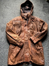 Vintage Ledermantel Kapuze