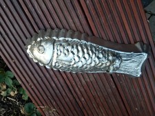 alte Backform Puddingform Fisch Blech  Landhaus Nostalgie Requisite 74M