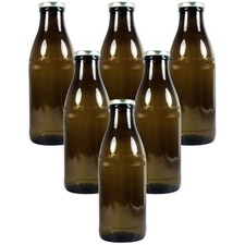 6x braune Glasflasche 1 Liter