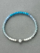 Armband „Himmelsreflexion” – Chalcedon, Aquamarin, Topas, Jadeit & Mondstein ✨