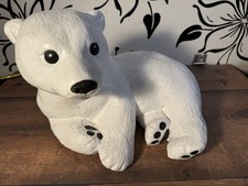 Schwere Steingussfigur Eisbär