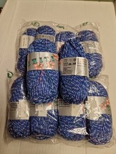 10 X 50 g Wolle 68% Baumwolle  14% Viscose 18% Polyarcyl  Blau Miliert