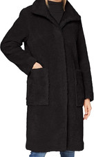 HUGO BOSS Damen Mantel CETEDY Teddymantel Fake fur ,Relax fit, Gr 44 ,schwarz