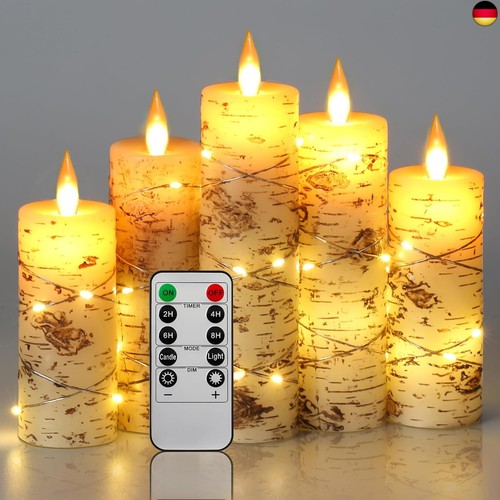 Led kerzen birkenrinde mit - kerzen,,