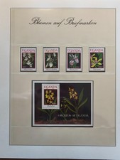 Blumen auf briefmarken uganda - blumen,