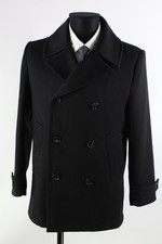 H&M schwarzer Caban-Mantel Herbst/Winter Gr.48/S Polyester Viskose