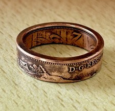 Münzring 2 Pence Unikat Handarbeit Selten