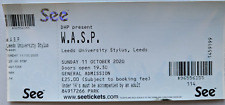 W.A.S.P original used concert tour ticket Leeds 2020 memorabilia rock live 