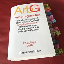 Arbeitsgesetze (ArbG) 92. Auflage 2018 Beck-Texte im dtv 5006 kommentiert