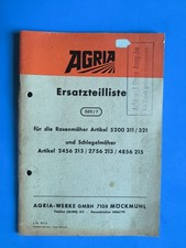Alte Ersatzteilliste 520/7 Agria für Rasenmäher 5200 311 / 321 u. Schlegelmäher 