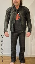 Louis, Vanucci Motorrad Lederkombi,Gr56, 2teilig, schwarz,Nubuk, Rindleder 1,4mm