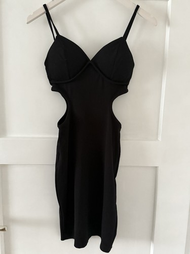 Schwarzes cut out mini kleid - mini,