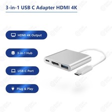 3IN1 USB C Hub Adapter Typ-C auf USB HDMI 4K HD TV PD Kabel für Mac Samsung PS