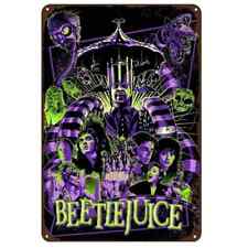 Beetlejuice Beetlegeuse Blechschild Halloween Horror Art Deco Film NEON