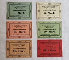6x Genossenschaftsgeld LPG Geld " Freundschaft " Ossmannstedt Kreis Apolda DDR