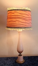 Tischlampe Glasfuß lachsrosa