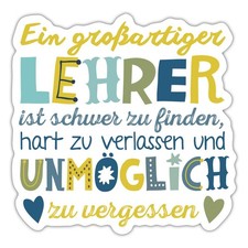 Großartiger Lehrer Geschenk Abschiedsgeschenk Dankeschön Aufkleber Sticker