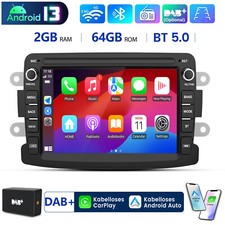 2+64GB Carplay Android13 Autoradio Für Renault Dacia Duster Sandero Lada SWC DAB