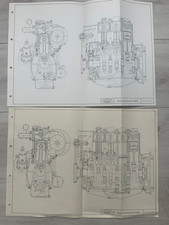 MWM Dieselmotor D 325 (3- / 4- Zylinder) Längs- und Querschnittbilder