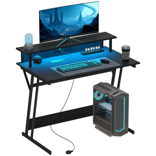 Homcom led gaming - homcom, schreibtisch