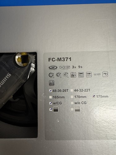 Shimano m371 kurbelgarnitur - shimano, fc-m371