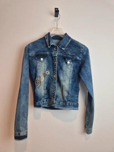 Y2k jeansjacke damen perlen - jeansjacke,