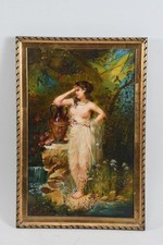 C22B38- Gemälde weiblicher Akt mit Krug Italien um 1890/ 1900 