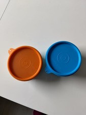 Tupperware 2x  1321 Julchen je 200 ml mit Deckel 733 blau + weiß Vorratsbeh. neu