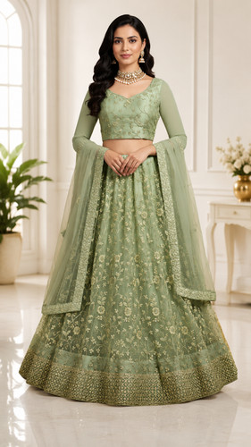Lehenga choli grün bollywood - lehenga,