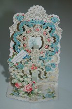 wundervolle Kulissenkarte Spruch Klappkarte - Herzlichen Glückwunsch - um 1900