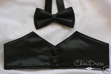 Kinder Kummerbund Fliege Set Schwarz Satin NEU