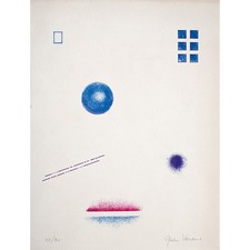 Jean Verame Land Art Abstrakt Formen Farblithografie 20 Jhd signiert nummeriert