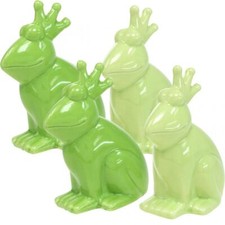 Keramik Frosch Dekofigur Froschkönig 4er Set Garten Ornamente Sommerdeko