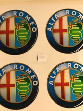 4 x Logo Alfa Romeo Aufkleber - Radkappen Felgen Emblem Nabendeckel Epoxidharz