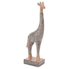 Dekofigur Dekostatue in Form einer Giraffe Braun Kunststein H 31 cm