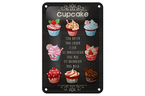 Blechschild rezept 12x18 - blechschild,