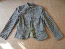 wie neu Damenjacke Khaki oliv schlamm Gr 36 38 S Glitzer elegant Blazer Comma
