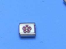 Original Nomination Gold Modul +++ BLÜTE ZIRKONIA ROT +++ guter Zustand