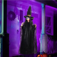 Halloween Dekoration Hexe 187cm LED Augen gruselige Geräusche Kunststoff