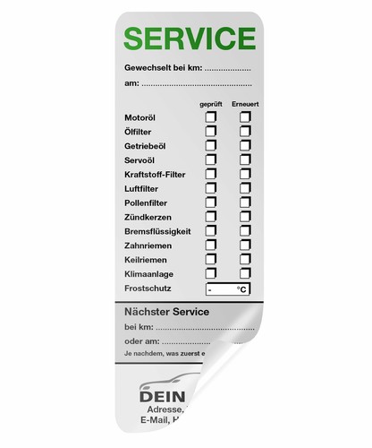 Kfz service aufkleber - service,