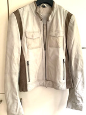 JAGGER & EVANS Lederjacke Bikerjacke Damen, beige cognac taupe braun, Gr. S, NEU