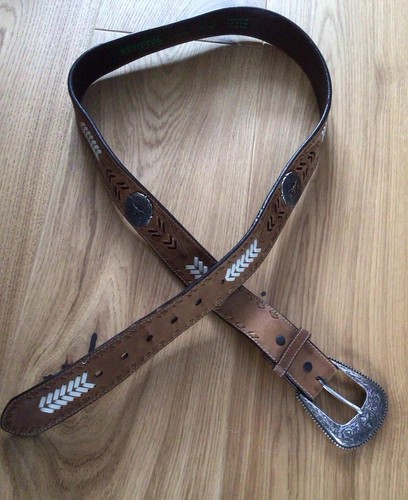 Vintage braun leder concho - leder,