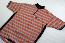 Bogner Trikot Vintage T- Shirt Rad Mountain Bike Streifen Stripes Graphik Gr. L