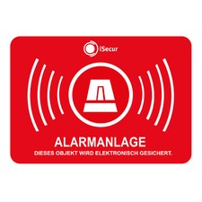 5 Stück Aufkleber Alarmanlage Alarmgesichert 5 x3,5cm innenklebend hin_455