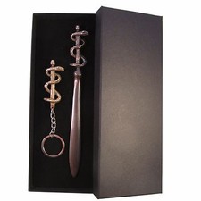 Äskulapstab Äskulap Stab Bronze Set Arzt Symbol aesculapian staff set