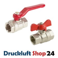 Kugelhahn Absperrhahn Messing Absperrventil Druckluft Wasser 1/4" - 1"  IG/IG