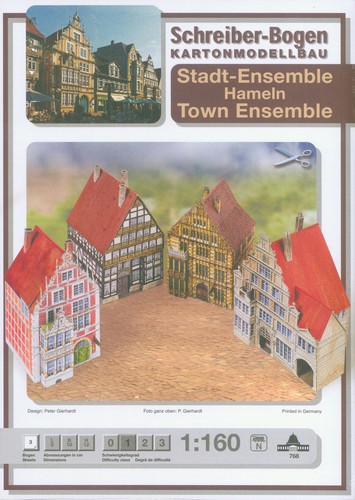 Kartonmodell stadt ensemble - kartonmodell, stadt-ensemble